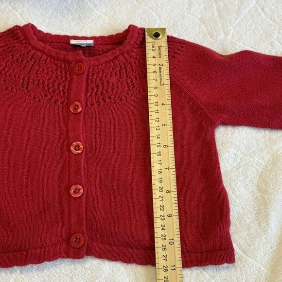 Polarn O. Pyret Baby Girl Red Holiday Cardigan Wool Size 1-1.5 yrs 12-18 months - Picture 12 of 14